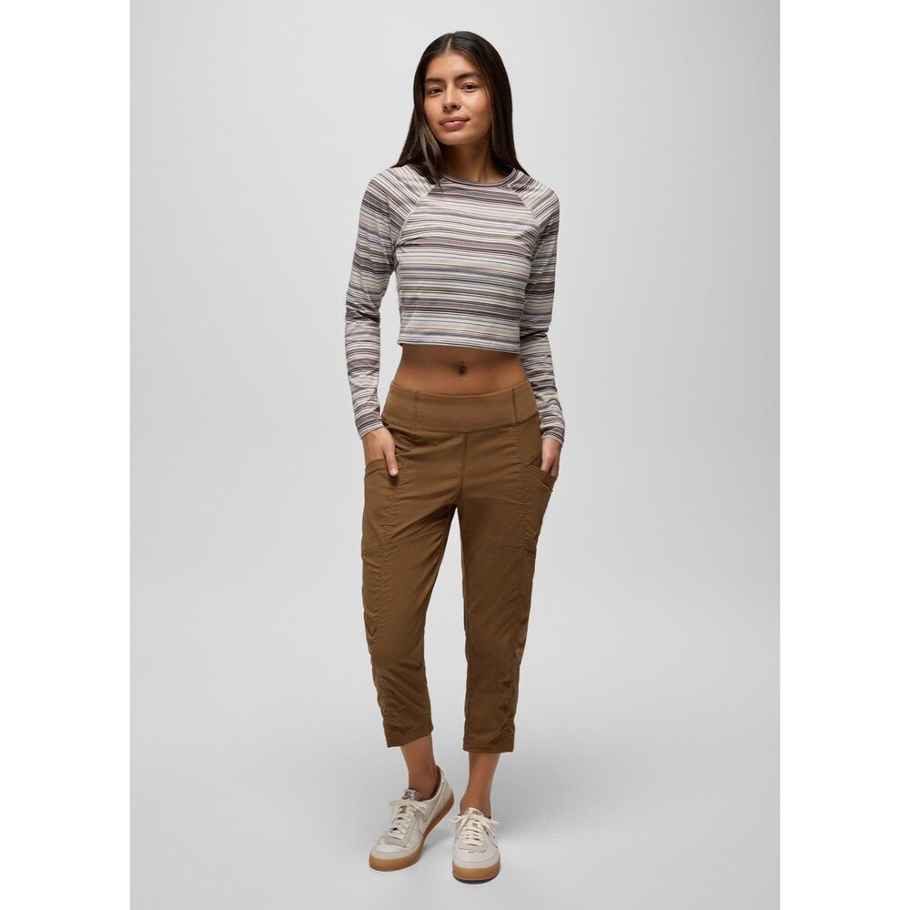 prAna Koen Capri Pants Pull On Womens Size M Brown Stretch Gorpcore Hiking